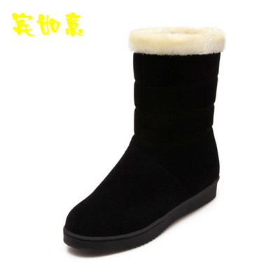 季新款平底雪地靴女季女鞋學(xué)生休閑中筒女靴子加棉139 賓如意中筒靴型號【價格 圖片 品牌 報價】-蘇寧易購樸云服飾鞋帽專營店